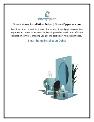 Smart Home Installation Dubai  Smartifyspaces