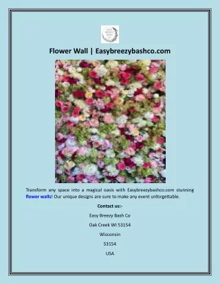Flower Wall  Easybreezybashco