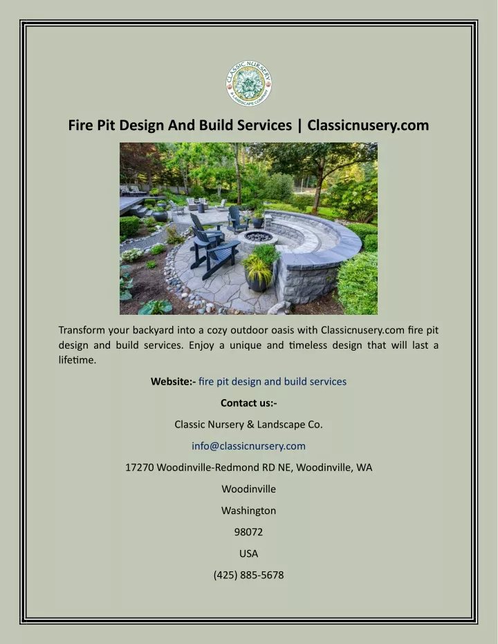 fire pit design and build services classicnusery
