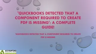 quickbooks detected that a component required to create pdf is missing a complete guide
