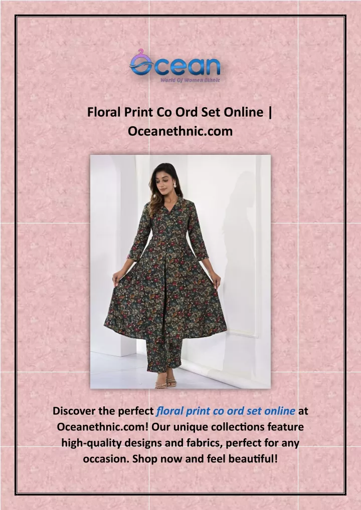 floral print co ord set online oceanethnic com