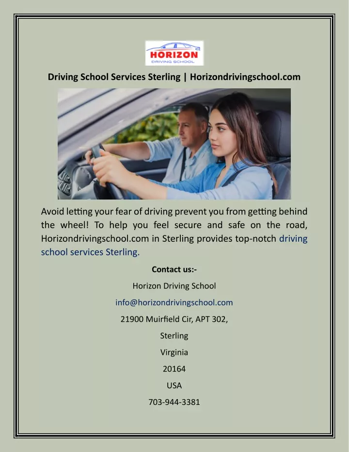 driving school services sterling