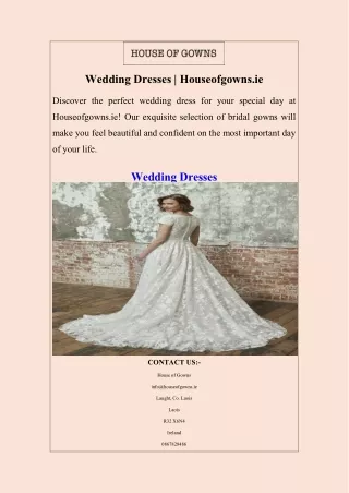 Wedding Dresses  Houseofgowns.ie