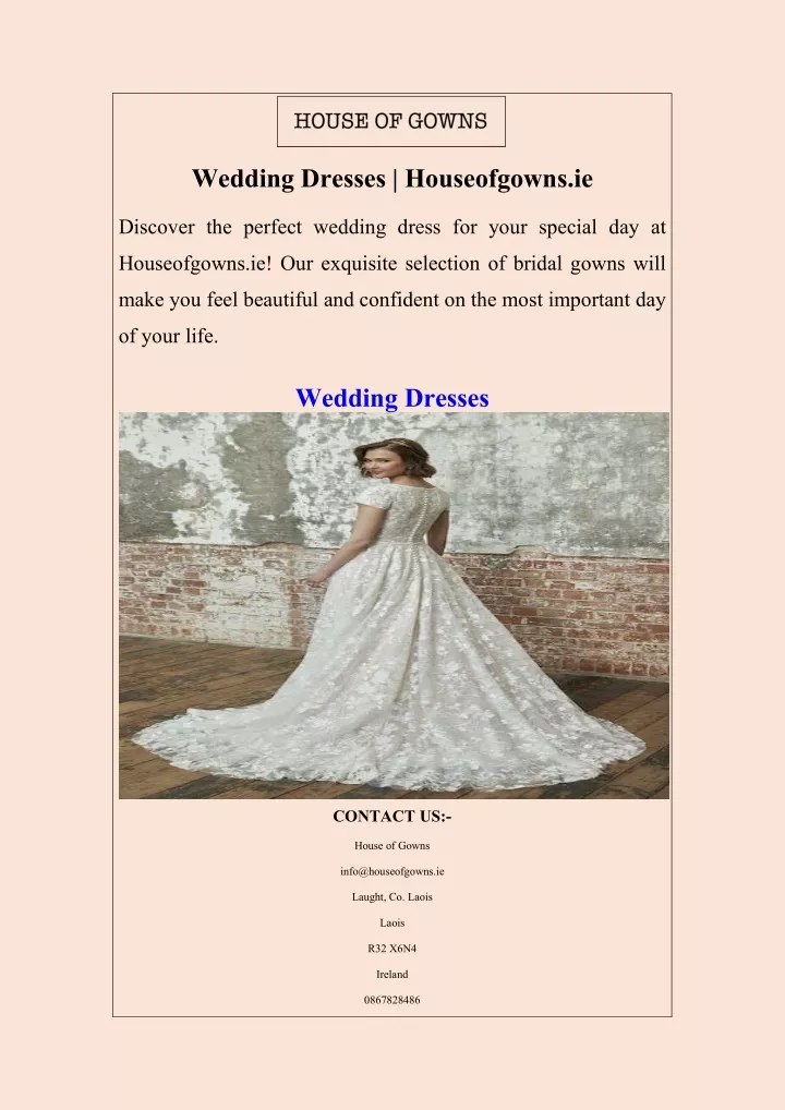 wedding dresses houseofgowns ie