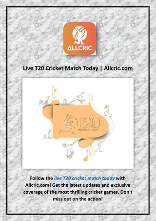 live t20 cricket match today allcric com