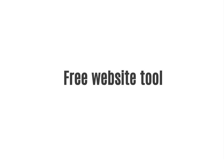 free website tool