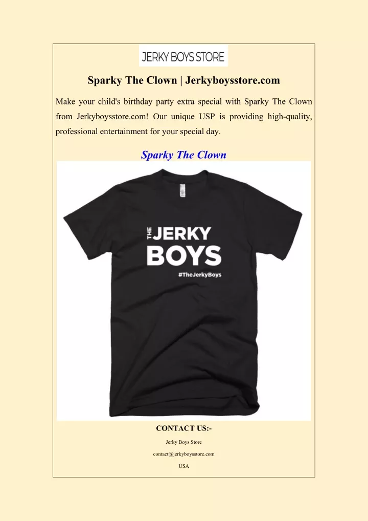 sparky the clown jerkyboysstore com