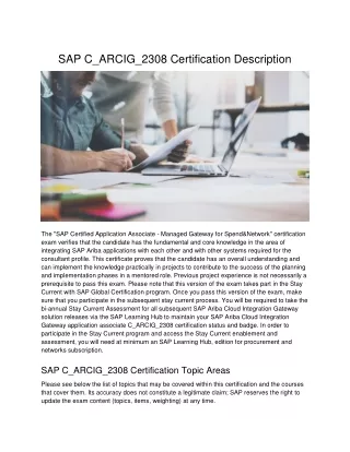 SAP C_ARCIG_2308 Certification Description