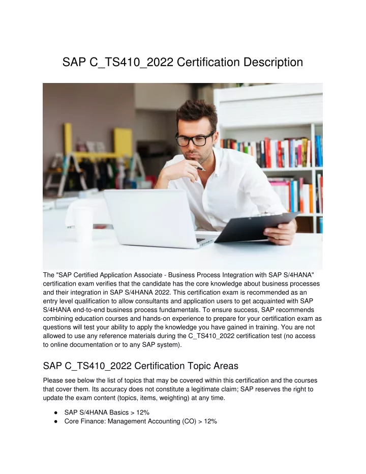 sap c ts410 2022 certification description