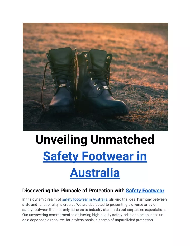 unveiling unmatched safety footwear in australia