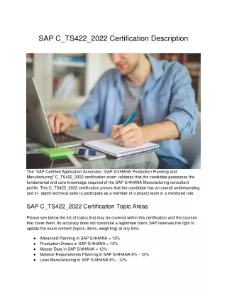 SAP C_TS422_2022 Certification Description