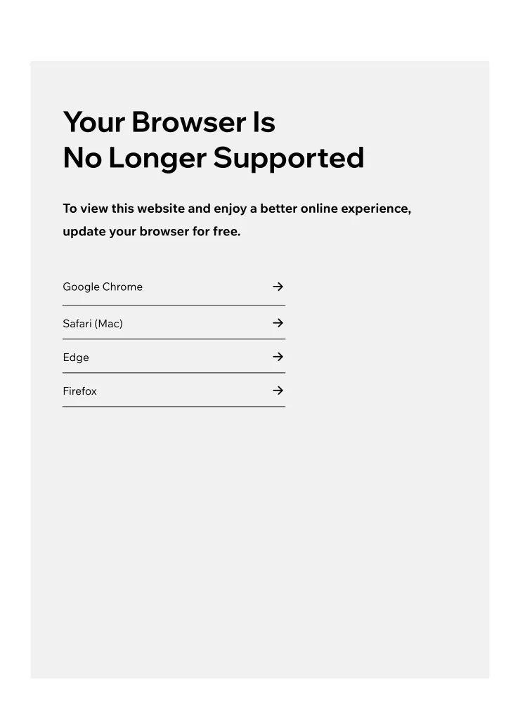your browser is no longer supported