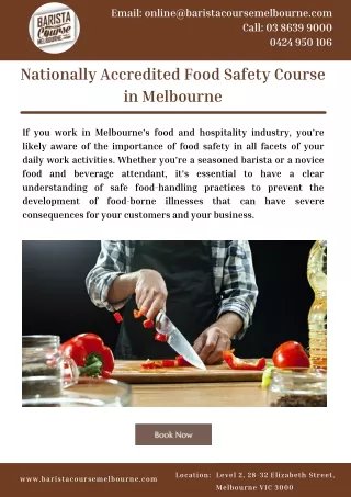 Nationally Accredited Food Safety Course in Melbourne