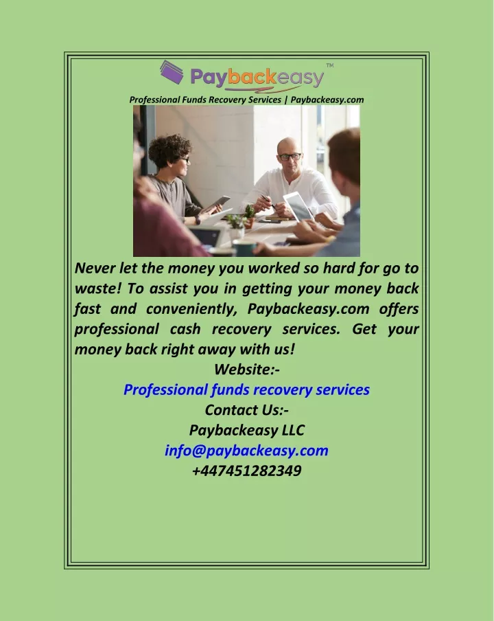 professional funds recovery services paybackeasy