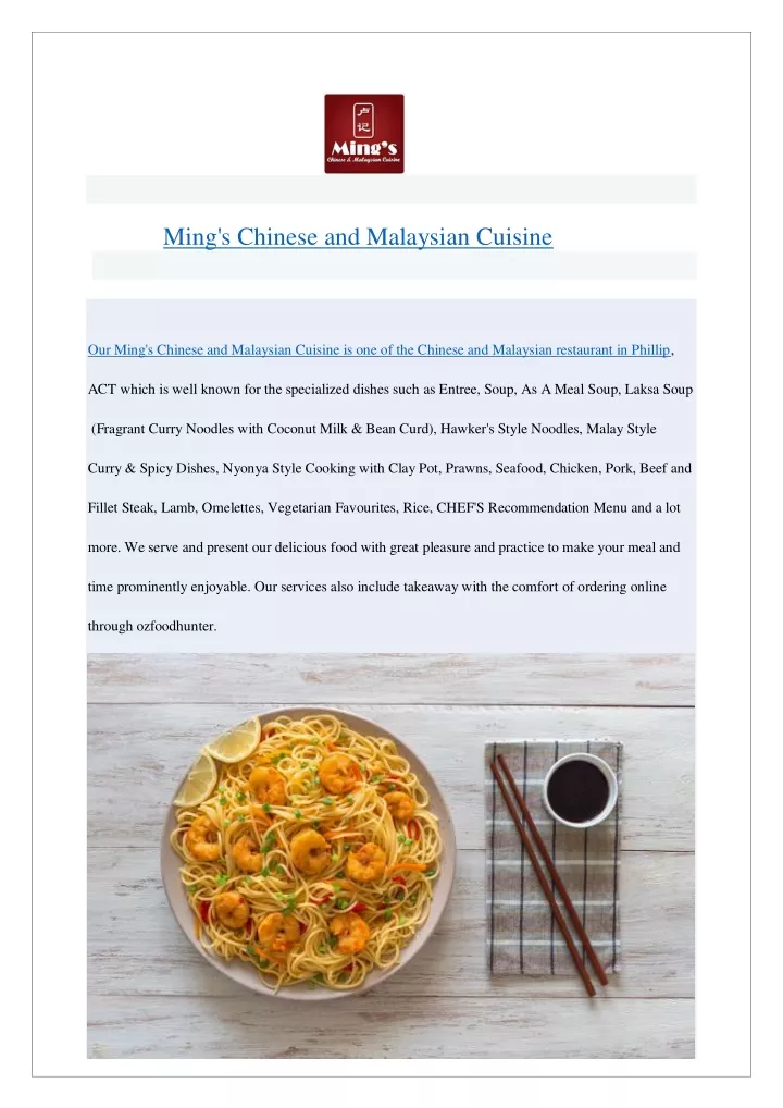ming s chinese and malaysian cuisine our ming