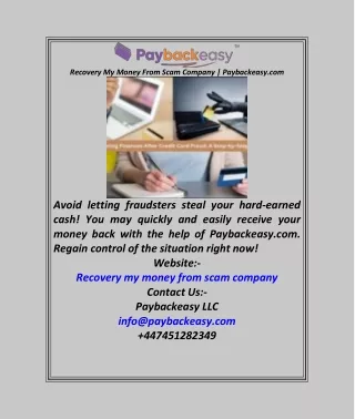 recovery my money from scam company paybackeasy
