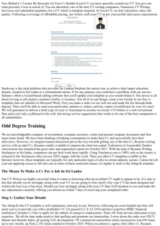 free skilled cv creator by recruiter lk free