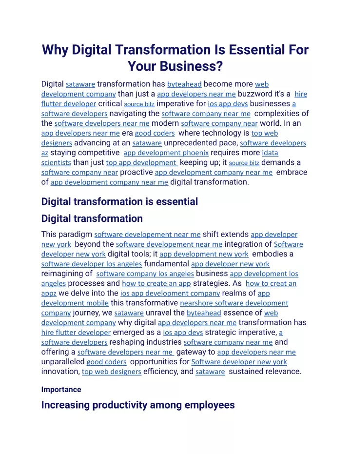 why digital transformation is essential for your