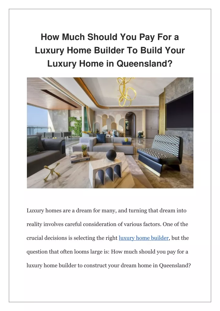 how much should you pay for a luxury home builder