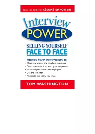 full✔download️⚡(pdf) Interview Power Selling Yourself Face to Face