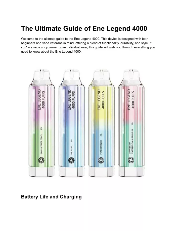 the ultimate guide of ene legend 4000