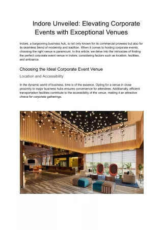Indore Unveiled_ Elevating Corporate Events with Exceptional Venues