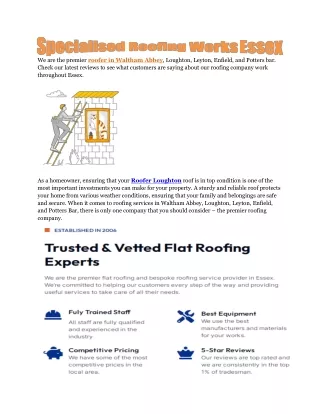 we are the premier roofer in waltham abbey