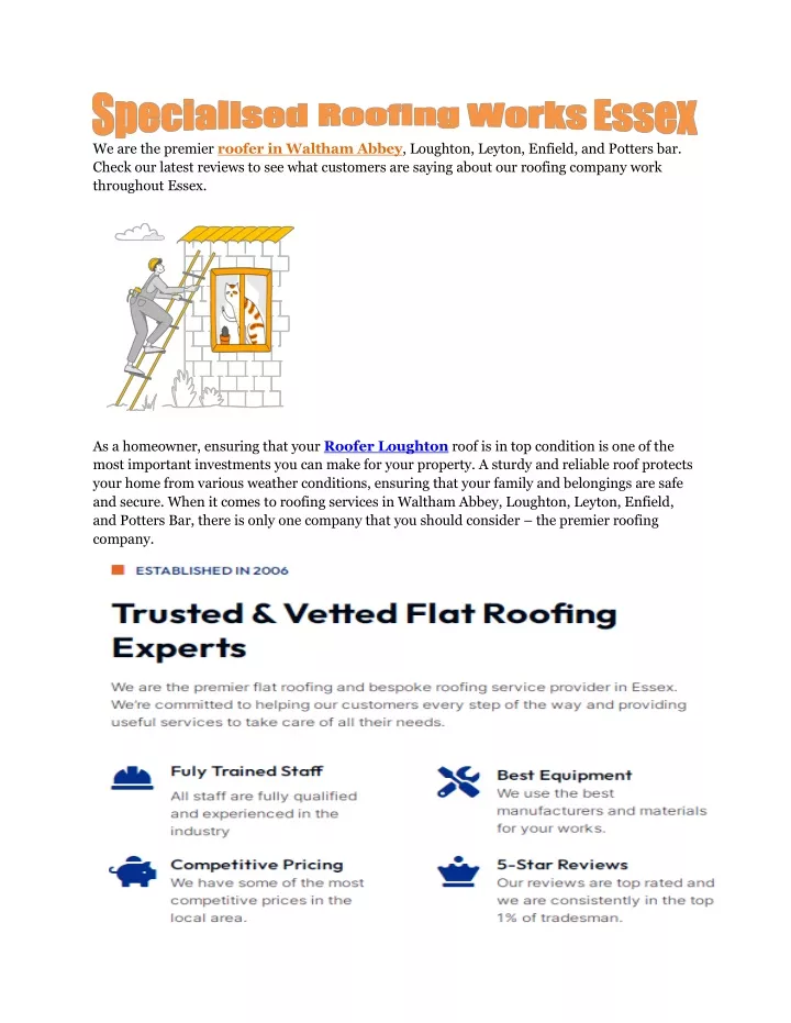 we are the premier roofer in waltham abbey