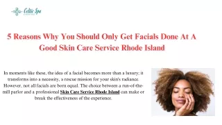 Skin Care Service Rhode Island