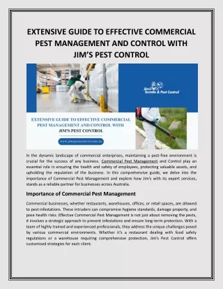 extensive guide to effective commercial pest