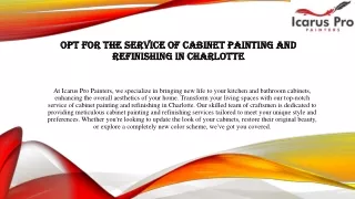 Opt for the service of cabinet painting and refinishing in Charlotte