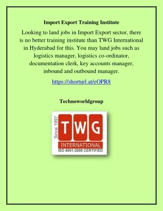 import export training institute