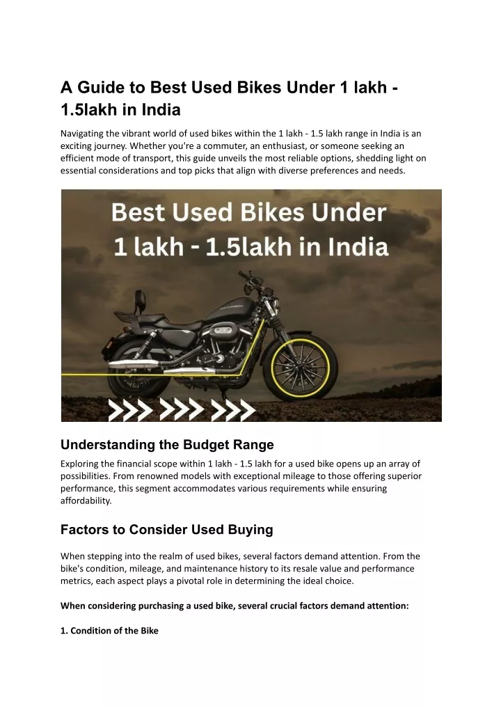 a guide to best used bikes under 1 lakh 1 5lakh