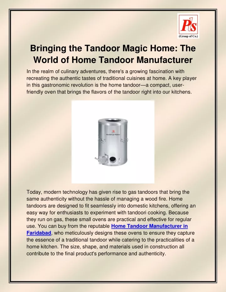 bringing the tandoor magic home the world of home