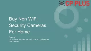 Buy Non WiFi Security Cameras For Home