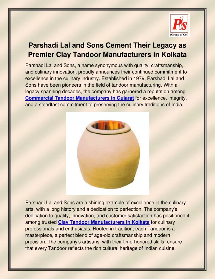 parshadi lal and sons cement their legacy