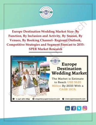 Europe Destination Wedding Market Growth, Trends and Future Outlook till 2033