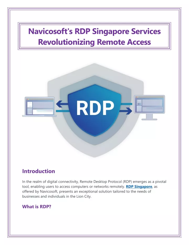 navicosoft s rdp singapore services