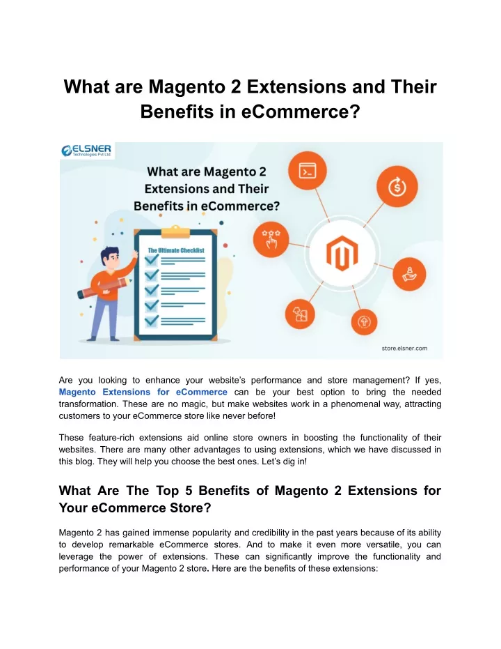 what are magento 2 extensions and their benefits
