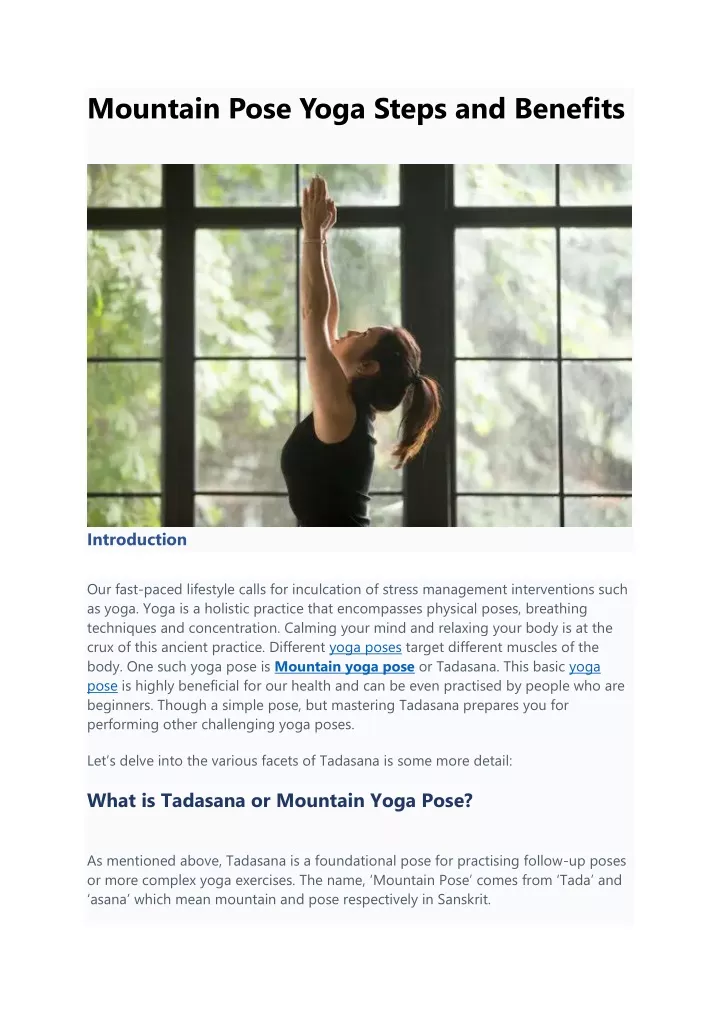 mountain pose yoga steps and benefits