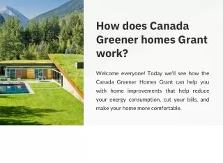 How does Canada Greener homes Grant work?