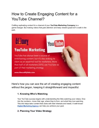 How to Create Engaging Content for a YouTube Channel?