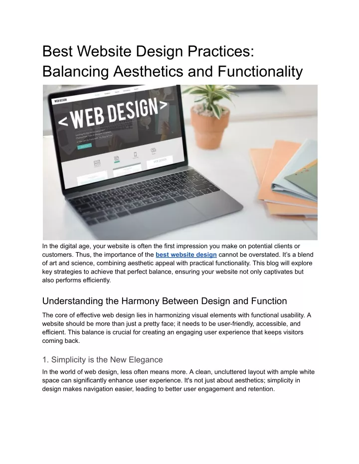 best website design practices balancing