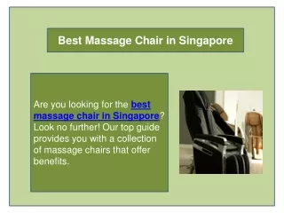 Best Massage Chair in Singapore