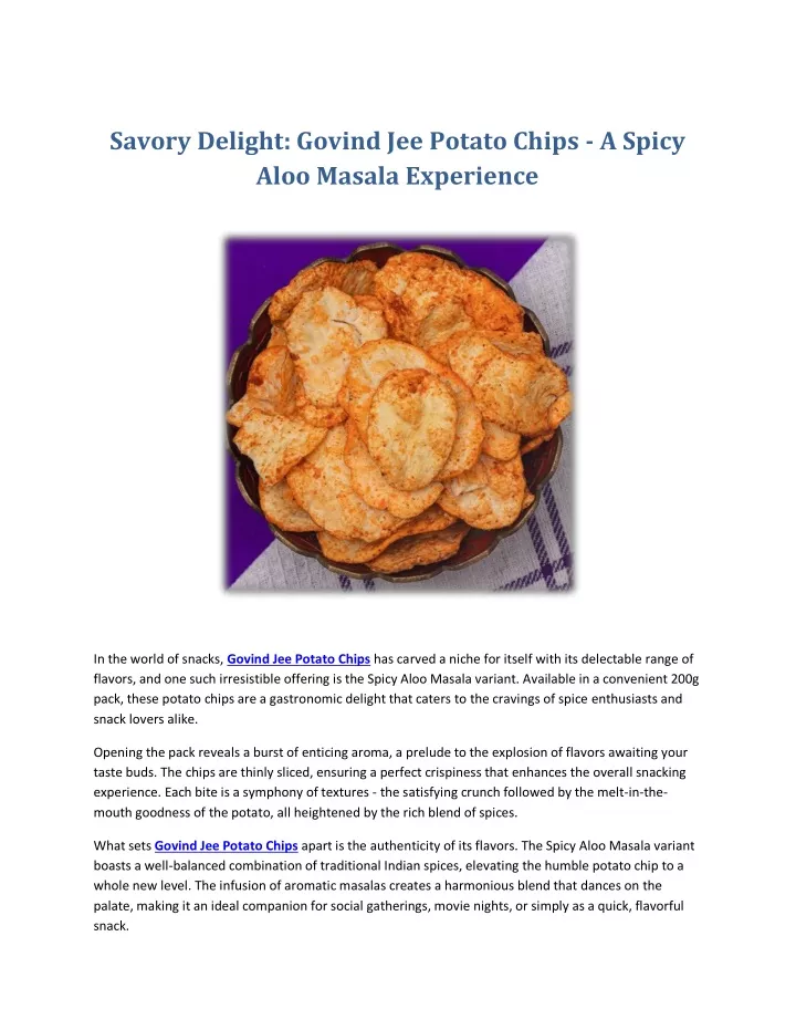 savory delight govind jee potato chips a spicy