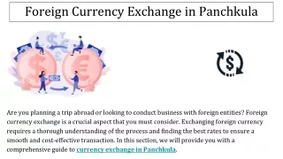 Foreign Currency Exchange in Panchkula