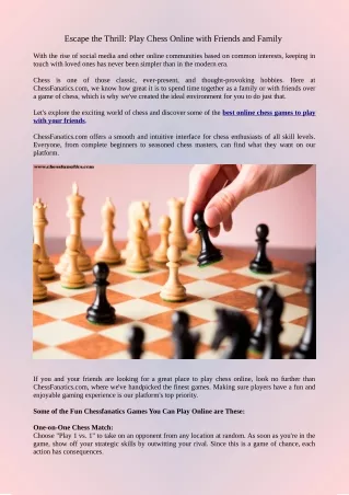 play chess online for free with friends & family chessfanatics