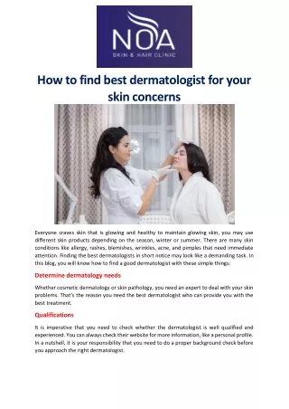 How to find best dermatologist for your skin concerns