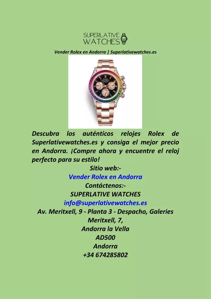 vender rolex en andorra superlativewatches es