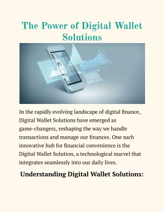 the power of digital wallet solutions